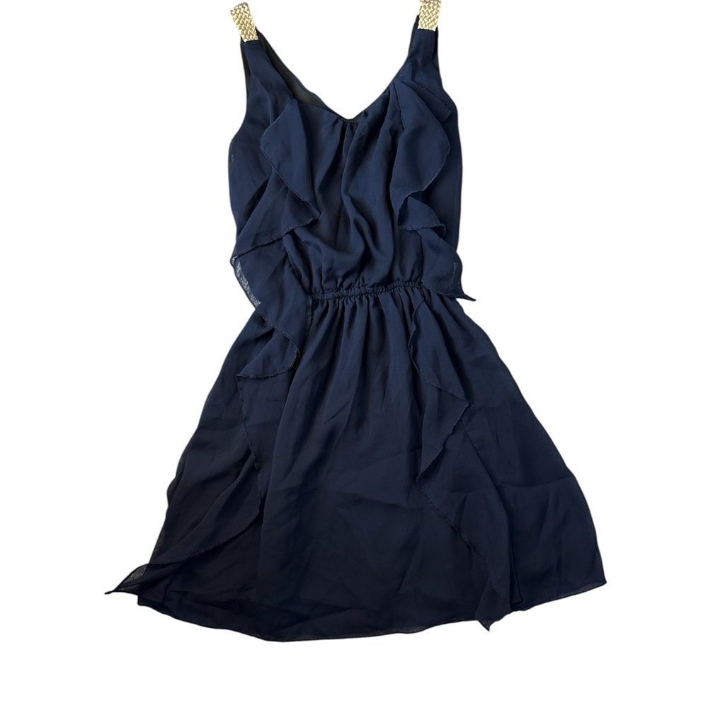 Vintage Havana Navy Ruffle Mini Dress